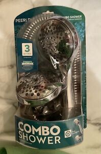 Peerless 3-Setting Combo Shower Chrome - Two Heads Easy to Clean Brand New