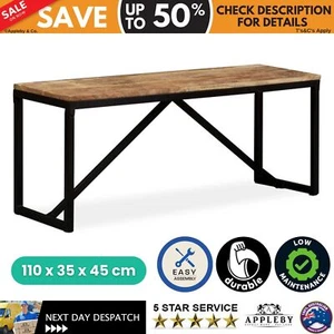 Solid Wood Hall Bench With Metal Legs Industrial Style Home Furniture Seat Decor - Picture 1 of 11