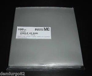 BUSTE PROTETTIVE musica DISCHI VINILE 45 giri - 100my POLIPROPILENE - 187x187 mm - Foto 1 di 1