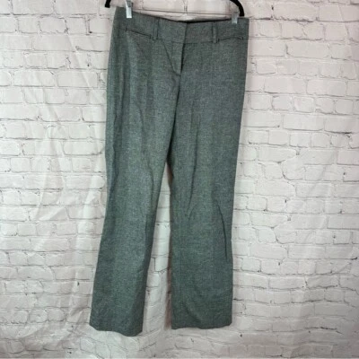 ann taylor LOFT marisa trouser sz 4 black white tweed linen blend preppy office - Image 1 of 4