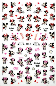 Nagelsticker Nail Art selbstklebend Minnie Mouse Maus Herzen Disney 046-0921 - Bild 1 von 1