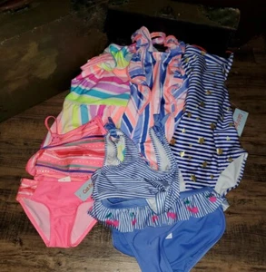 Cat & Jack Swimsuit Bathing Swim Suit Blue Pink Stripe Star You Choose NWT - Picture 1 of 6