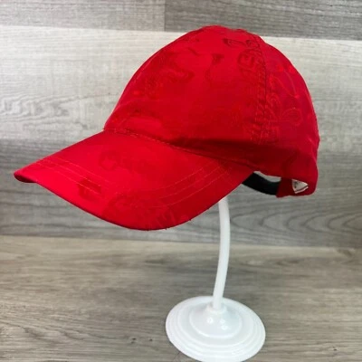 Womens Red Baseball Cap Dreamsacks inc 100% Silk Fashion Design Adjustable Hat - Image 1 of 4