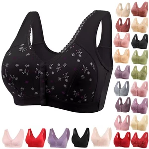 Women Sexy Lace Front Button Shaping Cup Adjustable Shoulder Strap Bra S-6XL - Picture 1 of 67