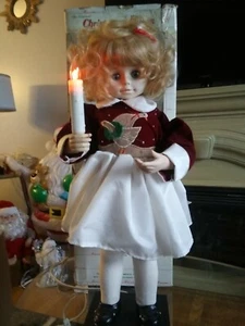 24" Motionette Animado Niña Ganso/Pájaro Telco Porcelita Luz Navidad - Imagen 1 de 11