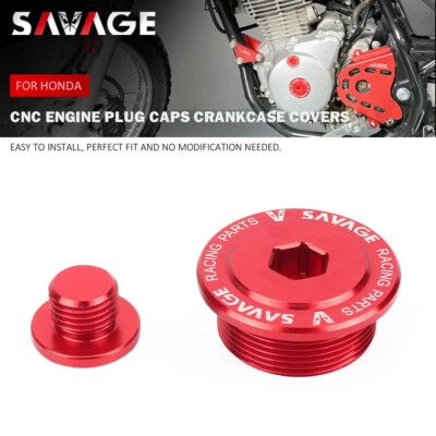 CNC Engine Plug Caps Crankcase Covers for HONDA CRF250F CRF125F/FB CRF150F - Image 1 of 4