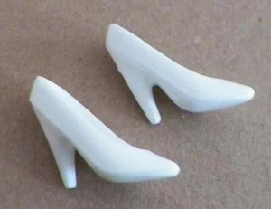 Barbie White High Heel Shoes Pointed Spike Unmarked 1960s Nice Cond - Picture 1 of 3