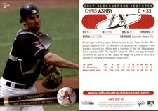 Chris Ashby 2007 MultiAd Albuquerque Isotopes #3 Card *AutographDen*