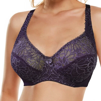 Snug Women Bras Floral Lace Brassiere Underwire Sexy Lingerie Plus Size Bralette - Image 1 of 4