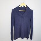 NAUTICA Jumper Womens Large Navy Blue Crew Neck Cable Knit Long Sleeve Cotton 
