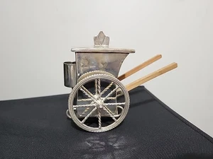 Caja de cigarrillos o carrito de té vintage de mesa rickshaw de madera esterlina y México PG - Imagen 1 de 24