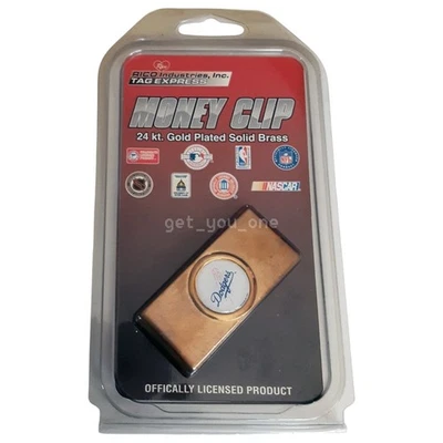 NWT Rico Los Angeles Dodgers 24 kt. Gold Plated Solid Brass Money Clip - Image 1 of 3