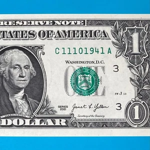 November 10, 1941 (C 11101941 A) BIRTHDAY Note $1 One Dollar Bill *UNC* - Picture 1 of 4