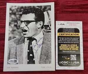 Joe Paterno NCAA College Coach Autogramm Auto singed 5x7 Foto JSA COA Penn st - Bild 1 von 9