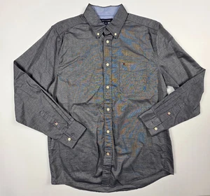 Tommy Hilfiger Men’s Medium Button Down Classic Fit Blue Long Sleeve Checked - Picture 1 of 6