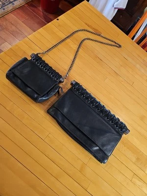 Bolso Bandolera y Clutch OR YANY Cuero Negro EXCELENTE Leer Foto 1 de 4