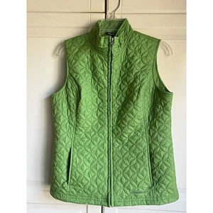 Eddie Bauer Vest Womens Small Sleeveless Full Zip Outdoor Kelly Green Softshell - Picture 1 of 6