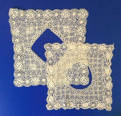 TW ANTIKE MALTESISCHE SEIDENSPITZE TASCHENTUCHRAHMEN - Bild 1 von 4