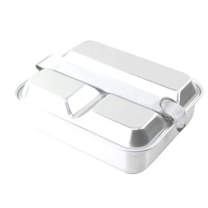1Pc Stainless Steel Lunch Box Compartment Lunch Container 2 in 1 Pan - Picture 1 of 12