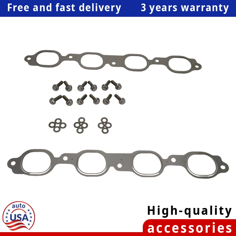 For GM Pair Header Exhaust Manifold Gaskets w/Bolts LT1 LT4 L83 L86 L8T L84 L87 - Image 1 of 4