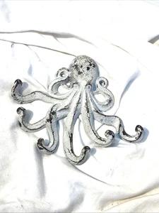 Octopus Cast Iron Hooks Wall Mounted Key Jewelry Towel Leash Hanger Beach Ocean - Bild 1 von 8