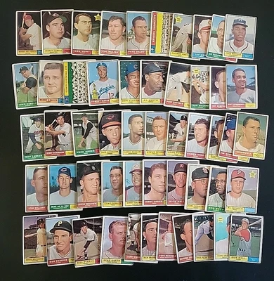 1961 Topps Baseball Cards- 50 Different - W/ Bobby Richardson and Ted Bowsfield - Image 1 of 4