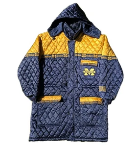 Vintage Michigan Wolverines Quilted Stadium Sideline Jacket Conic XXL NCAA Rare - Picture 1 of 14