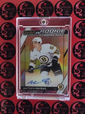 2023-24 Matthew Poitras O-Pee-Chee Platinum Sunset Rookie Auto #R-POT Boston RC - Image 1 of 2