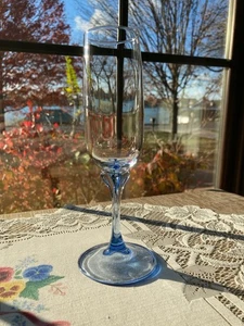 Light Blue Textured Stem Champagne Flute 1.75" Diameter 7.5" Tall - Picture 1 of 5