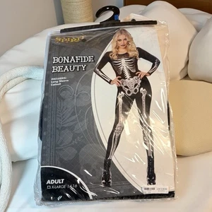 Spirit Halloween Damen Bonafide Schönheit Skelett Catsuit Übergröße XL 14-16 sexy - Bild 1 von 5