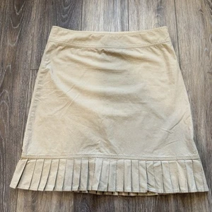 Gonna donna Nautica kaki con orlo plissettato taglia 10 zip laterale preppy - Foto 1 di 10