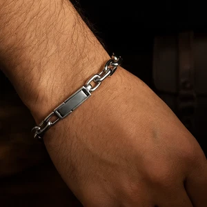 Pulsera de platino para hombre estilo cable cadena longitud 21 cm ancho 7 mm sólido PT950 - Imagen 1 de 16