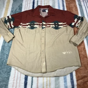 Vintage Wrangler Pearl Snap Shirt Herren 2XL Western Rodeo Faded Cowboy Native 925 - Bild 1 von 11