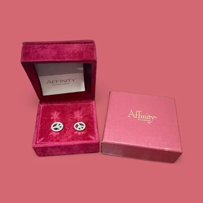 Affinity Diamonds Peace Sign Diamond Stud Earrings - Image 1 of 3