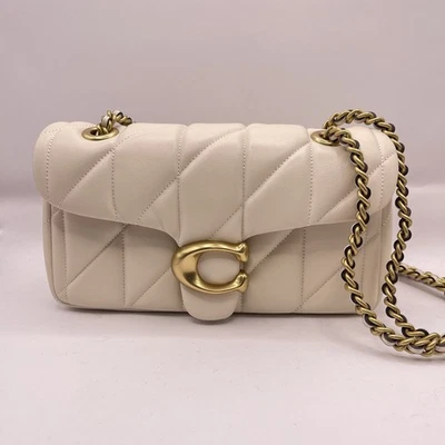 Coach Womens Tabby 20 Shoulder Crossbody Bag Quilted Leather CP149 Brass/Chalk - Image 1 of 4