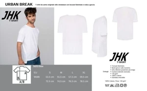 t-shirt JHK URBAN bianca tessuto 100% cotone collo largo , tipo estivo - Foto 1 di 1