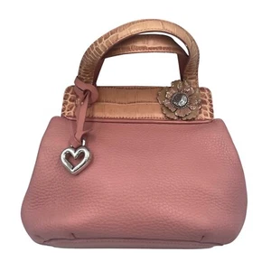 Kleine Lederhandtasche Brighton rosa mit Anhänger - Bild 1 von 18