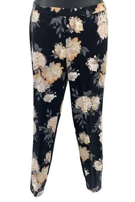 Isaac Mizrahi Live! 24/7 Stretch Printed Pedal Pushers Black Floral - Image 1 of 3