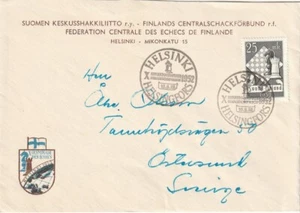 FINLAND: Cover to Sweden Helsinki 1952, chess cancellation. - Picture 1 of 1
