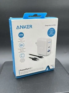 Anker PowerPort C 2, Dual-Port Hi-Speed Wall Charger, B2627JD1 BRAND NEW! - Picture 1 of 4