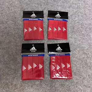 Adidas Mens Arm Band Bicep Pack of 16 Red White Sports Logo Gym Sweatband NWT - Picture 1 of 5