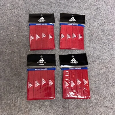 Adidas Hombres Brazalete Bíceps Paquete de 16 Rojo Blanco Deportes Logo Gimnasio Banda para Sudar Nueva con Etiquetas Foto 1 de 4
