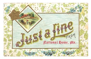 c1910 Greetings Eastern Branch National Home Disabled Soldiers Togus ME Postcard - Picture 1 of 2