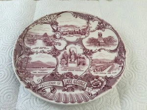 Vintage Souvenir Plate Lake George New York ~ Made by Adams Potteries England ~ - Picture 1 of 2