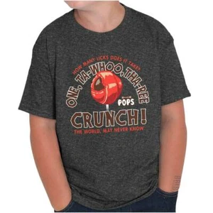 Tootsie Roll Pops Lick Crunch May Never Know Youth Crewneck T Shirts Boy or Girl - Picture 1 of 7