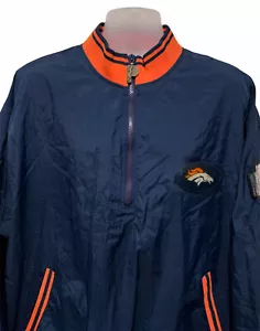 Vintage PRO PLAYER NFL BRONCOS 1/2 Zip Pullover Windbreaker Jacket XL X-Large - Picture 1 of 10