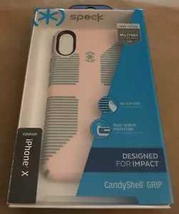 ❤️Speck CandyShell Grip Cell Phone Case iPhone X 10 - Quartz Pink River Blue❤️ - Picture 1 of 3