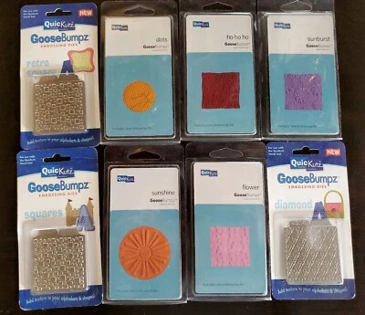 LOT of 8 QuicKutz 2x2 GooseBumpz Metal Embossing Folders & Wire Storage Basket - Image 1 of 4