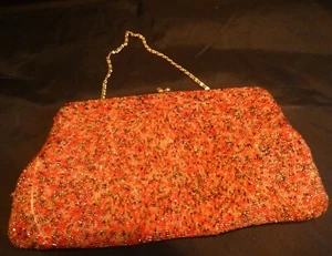 Bolso de mano naranja con cuentas - Imagen 1 de 4