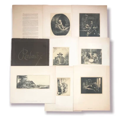RARE SET OF 7 REMBRANDT  ETCHINGS BY FREDERICK UNGAR PUBLISHING COMPANY NY - Image 1 of 4